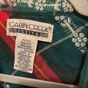 Cabin creek Blue & Green Floral Embroidered Flannel Shirt NWT Photo 2