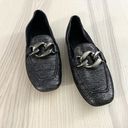 Donald Pliner  Black Silver Metallic Chain Loafer Size 7 Photo 0