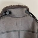 ZARA  Sherpa Double Face Jacket Buckle Biker Coat Size Medium Photo 9