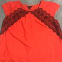 Lane Bryant  black lace design red blouse 22/24 Photo 0