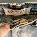 Vibrant  Light Wash Cut Off Bohemian Denim Casual Shortie Shorts size Small Photo 5