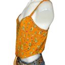 Eyeshadow Mustard Cactus Camisole Crop Top SMALL Tie Front Western Cami Cowgirl Cotton NEW Photo 2