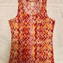 belle du jour  Citrus Orange White Chevron Tank Size Medium Photo 5