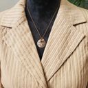 Dana Buchman  Womens Beige Striped 100% Cotton Single Breasted Blazer Jacket 12 Photo 1