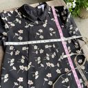 BCBGeneration  Womens Dress Sz XS Black Flower Print Babydoll Peter Pan NEW Photo 6