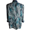 R & M Richards R&M Collection Blue Abstract Open Front Cardigan with Tank Top Photo 78