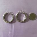 American Eagle Silver Plated Chunky Hoop Earrings  Photo 2