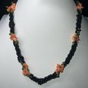 Onyx Vintage Black  Coral & Jade Bead Necklace Photo 2