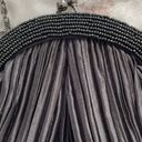 Vintage Carlo Fellini black beaded pleated metal chain clutch handbag, size 6x7 Photo 4