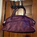 Estée Lauder  plum Microsuede 18” satchel/tote bag with matching make-up bag Photo 10