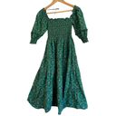 Hill House  Home Nesli Nap Dress Emerald Trellis Green Size XS Photo 3