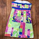 Lilly Pulitzer Vintage  strapless mini dress cotton patchwork size 2 Photo 1