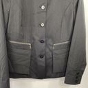 Doncaster  Jacket Womens Plus 14 NWT Black Striped Wool Blend Button Down Blazer Photo 2