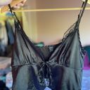 Black Satin Lace Going out Top Size L Photo 0