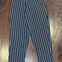 ZARA  Women’s Navy Blue & White Striped Paper Bag Tie Waist Stretchy Pants Photo 2