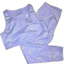 Kimberly Purple Metallic Activewear Sports Bra and Legging Set Photo 0