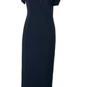 Halston Heritage  Cold Shoulder Fitted Crepe Side Slit Gown Black Size 4 Photo 7