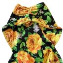 ZARA  Floral Sleeveless Halter Bodysuit Top Black & Yellow S Photo 5