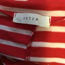 Entro Anthropologie  Red Striped Casual V Neck Dress Photo 1