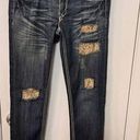 Pepe Jeans  Womens Distressed Rolled Cuff Skinny Denim Low Rise Dark Wash Size 26 Photo 0