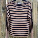 Trina Turk  100% Merino Wool Striped Boatneck Sweater Sz M Photo 0