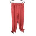 Lulus  Intrigue Me Rusty Rose Tie-Hem Jogger Pants Sz M Photo 1