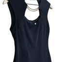 Bisou Bisou  Vintage 90’s Black Sleeveless w/ Gold Accent Bodycon Dress Size 6 Photo 3