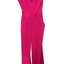 EXPRESS  Hot Pink V-Neck Cross Open Back Knit Wide Leg Party Event Jumpsuit S Photo 0