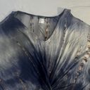 Venus  M Medium Cold Shoulder Blue Tie Dye V Neck Photo 3