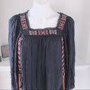 indigo. Rocks & Boho Top Embroidered Tassels Peacoat Navy Size L NEW Photo 2