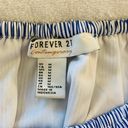 Forever 21 Off the Shoulder Striped Ruffle Crop Top in Blue and White size M Photo 6