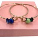 Vintage Blue  and Green Bangle Clasp Rhinestone Bracelets Photo 0