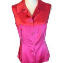 St. John  Hot Pink Sleeveless Button Down Blouse Photo 1