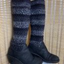 UGG Cresthaven Black Nubuck Leather Knit Warm Wedge Winter Boot Photo 0