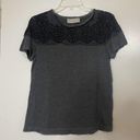 Jason Wu  gray Crew neck tshirt with lace trim embellishment size Small Photo 1