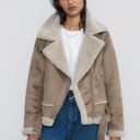 ZARA 🆕  Double Faced Shearling Lined Moto Jacket Photo 0