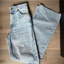 ZARA wide leg high waisted distressed light wash denim jeans Photo 0