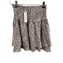 Olivaceous  Printed Tiered Ruffle Skirt Size Small New Photo 2