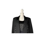 Alexis Vintage 80s 90s  Womens 2 pc Black Long Tuxedo Dress with Jacket Size L Photo 1