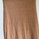 Free People  Skyline Midi Ribbed Front Slit Pull On Beige Trendy Skirt Size XS Photo 4