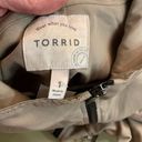 Torrid  Utility Jacket Tan Twill Cinched Tie Waist 4-Pocket Thigh Length Wmn Sz 1 Photo 5