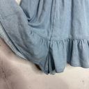 American Eagle  Denim Blue Chambray Ruffle Romper Jumper Size Large Photo 5