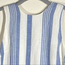 Harper Striped Mini Dress Sleeveless Linen Rayon Blend Blue White Womens Sz XXS Photo 2