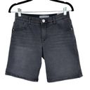 Bermuda Ab Solution Mid Rise Black Denim Roll Cuff  Shorts Size 2 28 Waist NWT Photo 2