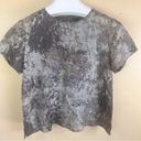 Eileen Fisher  Mocha Brown Tidewater Printed 100% Silk Top Size Small Career Wear Photo 1