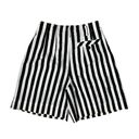 Bermuda vintage black white striped high waisted pleated front  trouser shorts Photo 8