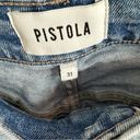 Pistola  Light Wash Raw Hem Distressed Cropped Straight Leg Jeans Size 31 Photo 5