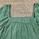 Mango NWT  - Puffed sleeves blouse, square neck, green, size 2 Photo 7