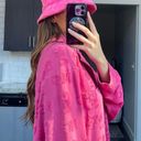 Missguided Pink Terry Cloth  button Up & Bucket Hat Set Photo 4