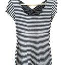 Max edition Max Addition top, short sleeve, scoop neck, criss cross detail on back, striped Photo 0